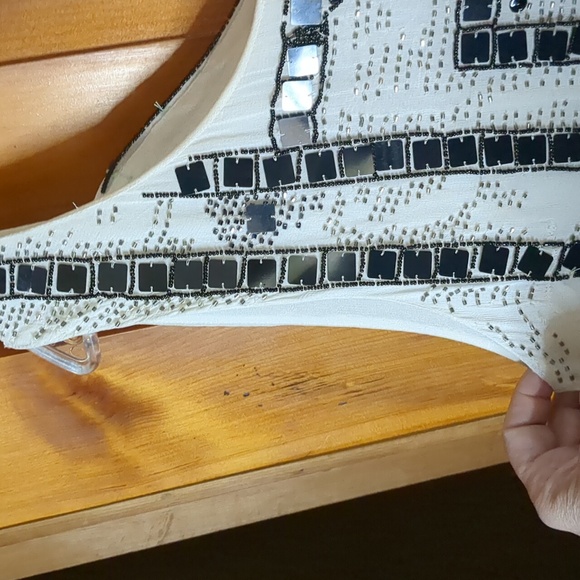 FREE PEOPLE* Speak Easy mini dress beaded and sequined open back sleeveless - Picture 7 of 14